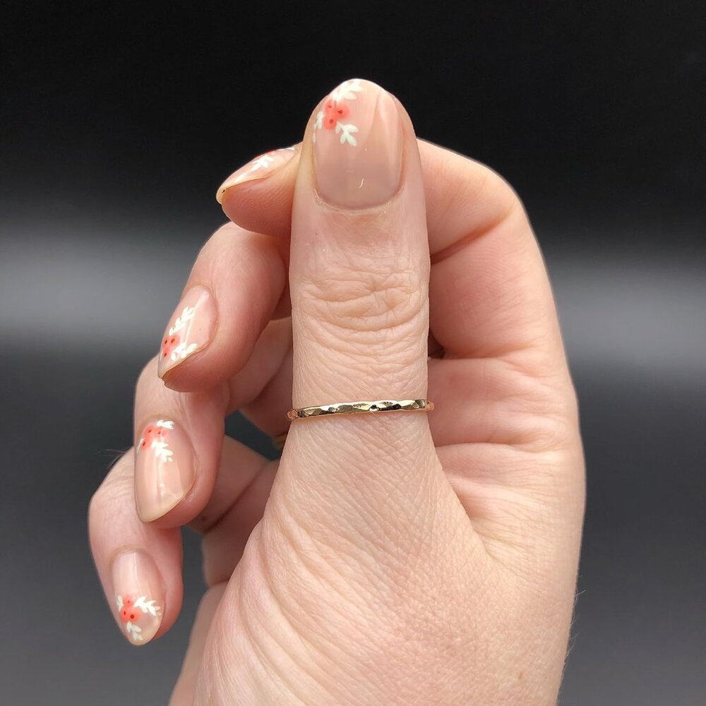14k Gold Filled Hammered Stackable Ring - Minimal… - image 8